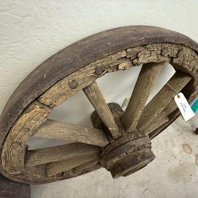 Sale Photo Thumbnail #1732: 3rd of 4 Antique Wood 39” Die. Wagon Wheels