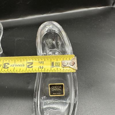 Oneida Crystal Art Glass High Heel Figurine Trinket Dish