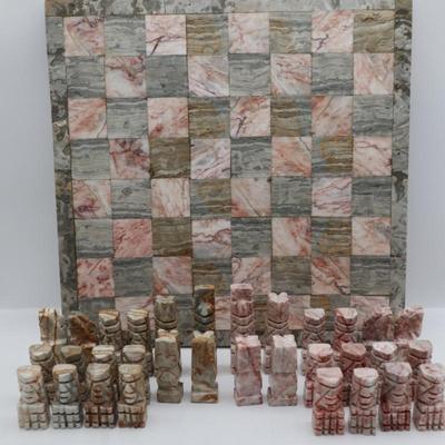 Large Vintage Onyx Chess & Tic Tac Toe Set