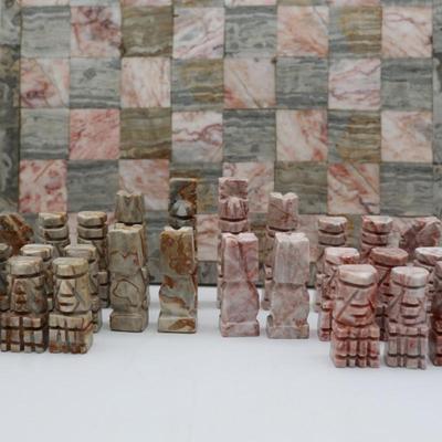 Large Vintage Onyx Chess & Tic Tac Toe Set
