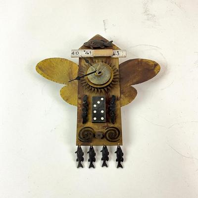 Sale Photo Thumbnail #1366: Unknown artist, has brass and black fish on the top front
Measures: 9" high x 9" wide