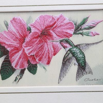 Cash's Framed Woven Picture "Ruby Humming Bird"