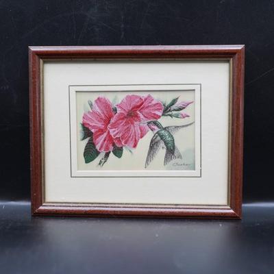 Cash's Framed Woven Picture "Ruby Humming Bird"