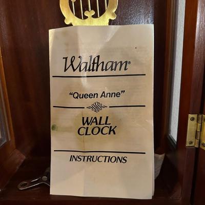 Waltham “Queen Anne” Wall Clock with Pendulum