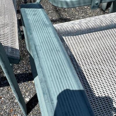 406 Large Outdoor Glass Top Dining Table With 8 Matching Chairs