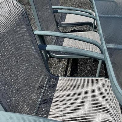 406 Large Outdoor Glass Top Dining Table With 8 Matching Chairs