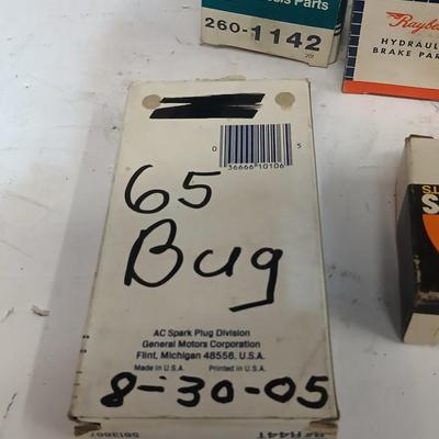 VW Beetle Parts Lot – 1965 & 1972 Bug – Spark Plugs, Brake Parts, Oil Pump & More