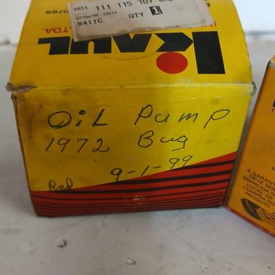 VW Beetle Parts Lot – 1965 & 1972 Bug – Spark Plugs, Brake Parts, Oil Pump & More