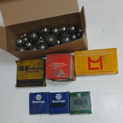 Vintage Bearings Lot – NAPA, Federal, CR, Loose Steel Balls – NOS & Parts