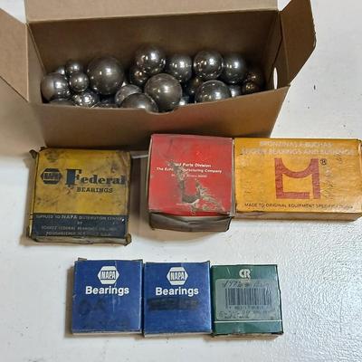 Vintage Bearings Lot – NAPA, Federal, CR, Loose Steel Balls – NOS & Parts