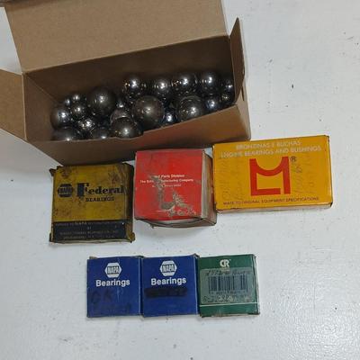 Vintage Bearings Lot – NAPA, Federal, CR, Loose Steel Balls – NOS & Parts
