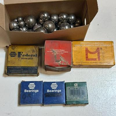 Vintage Bearings Lot – NAPA, Federal, CR, Loose Steel Balls – NOS & Parts