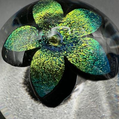 Hand Blown Paperweight Signed