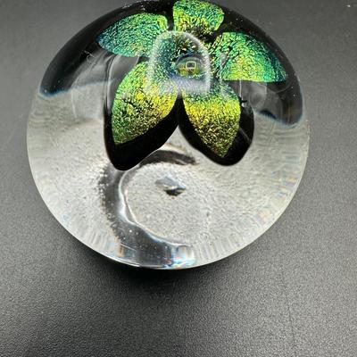 Hand Blown Paperweight Signed