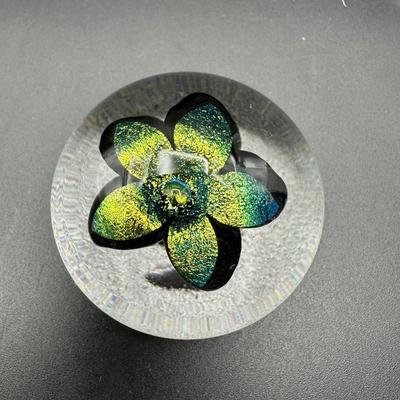 Hand Blown Paperweight Signed