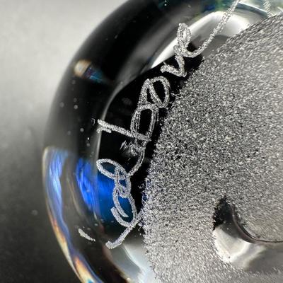 Hand Blown Paperweight Signed