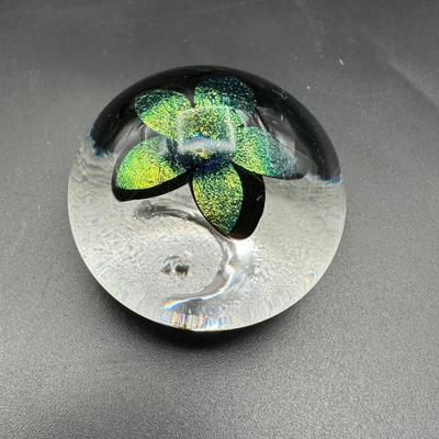 Hand Blown Paperweight Signed