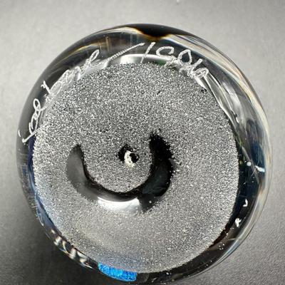 Hand Blown Paperweight Signed