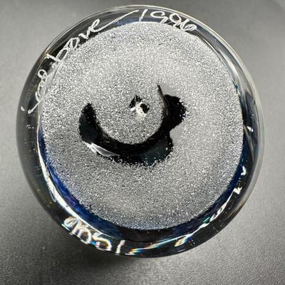 Hand Blown Paperweight Signed