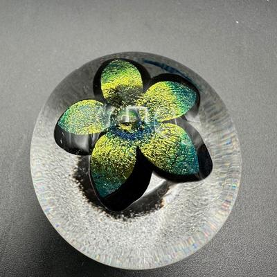 Hand Blown Paperweight Signed