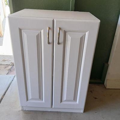White Freestanding Utility Storage Cabinet – 2 Doors, 3 Shelves