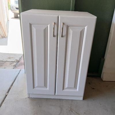 White Freestanding Utility Storage Cabinet – 2 Doors, 3 Shelves