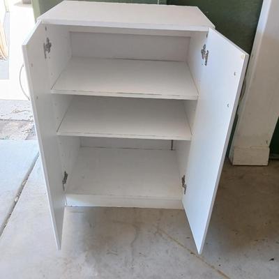 White Freestanding Utility Storage Cabinet – 2 Doors, 3 Shelves