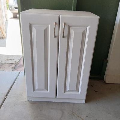 White Freestanding Utility Storage Cabinet – 2 Doors, 3 Shelves