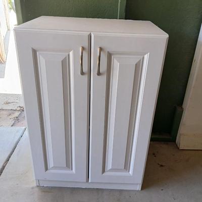 White Freestanding Utility Storage Cabinet – 2 Doors, 3 Shelves