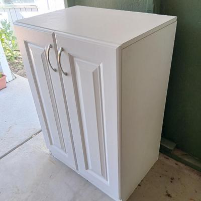 White Freestanding Utility Storage Cabinet – 2 Doors, 3 Shelves