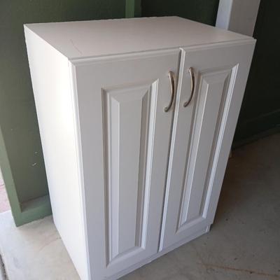 White Freestanding Utility Storage Cabinet – 2 Doors, 3 Shelves