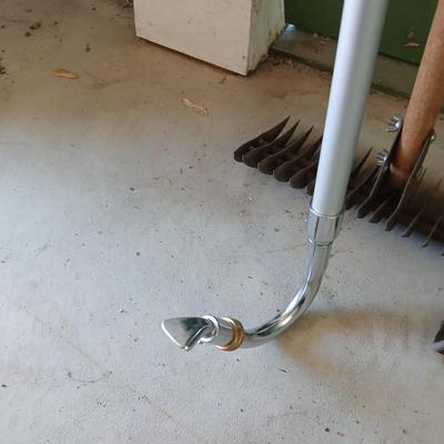 Gutter Cleaning Wand & Garden Rake Lot – Outdoor Yard Tools