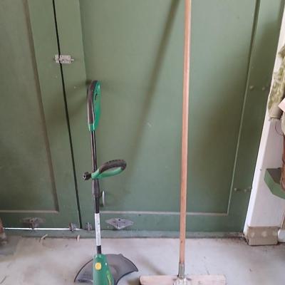 Yard Maintenance Lot – Corded Grass Trimmer, Push Broom, .095 Trimmer Line