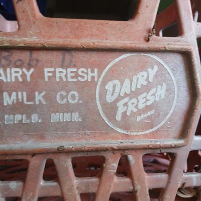 Vintage Milk Crates Lot – Dairy Fresh, Marigold Foods, Wire Bottle Carrier