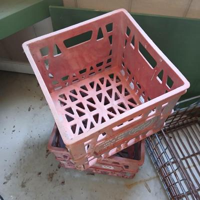 Vintage Milk Crates Lot – Dairy Fresh, Marigold Foods, Wire Bottle Carrier