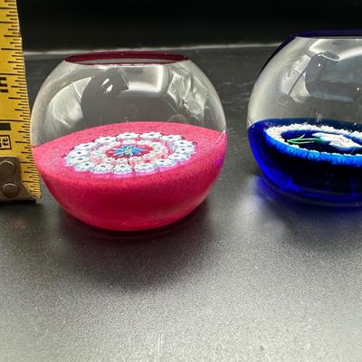 Vintage Caithness Paperweights Iris / Cornflower