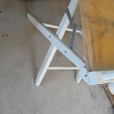 Vintage Director Chairs & Pedestal Patio Table Set