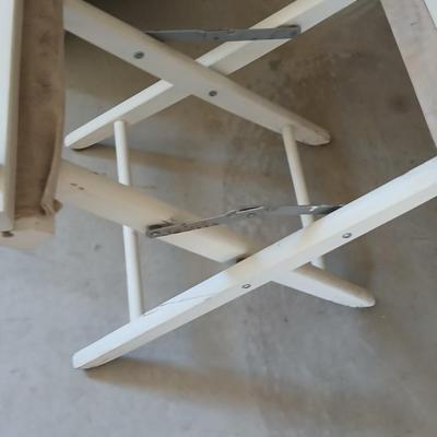 Vintage Director Chairs & Pedestal Patio Table Set