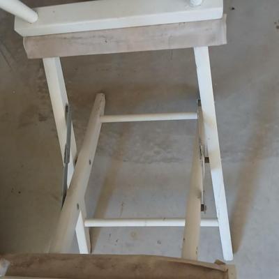 Vintage Director Chairs & Pedestal Patio Table Set