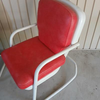 Vintage metal Red cushioned Spring / Rocking Chair - This one rocks!