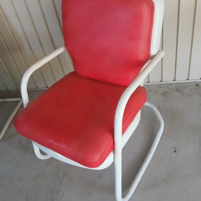 Vintage metal Red cushioned Spring / Rocking Chair - This one rocks!