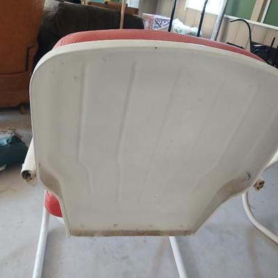 Vintage metal Red cushioned Spring / Rocking Chair - This one rocks!