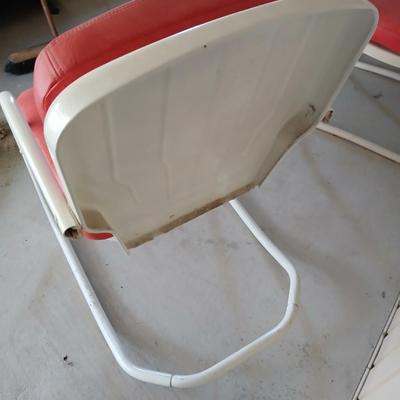 Vintage metal Red cushioned Spring / Rocking Chair - This one rocks!