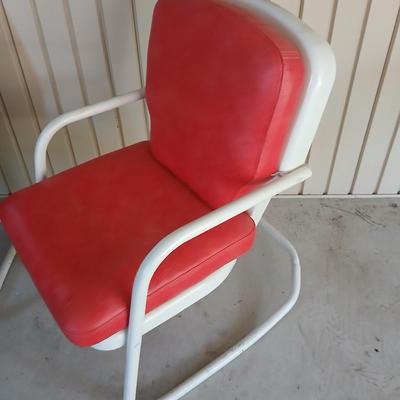 Vintage metal Red cushioned Spring / Rocking Chair - This one rocks!