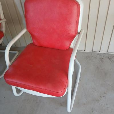 Vintage metal Red cushioned Spring / Rocking Chair - This one rocks!