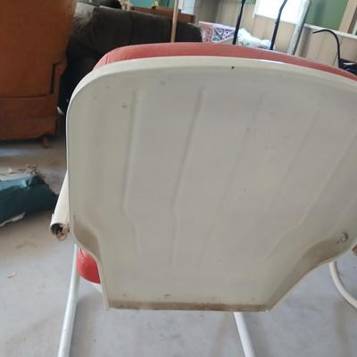 Vintage metal Red cushioned Spring / Rocking Chair - This one rocks!