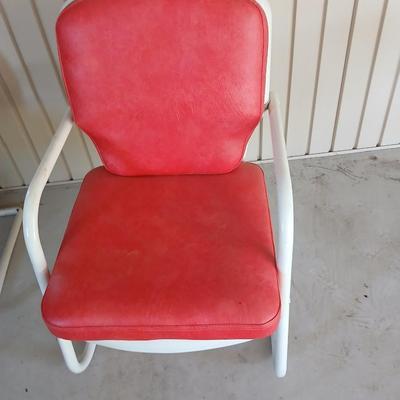 Vintage metal Red cushioned Spring / Rocking Chair - This one rocks!