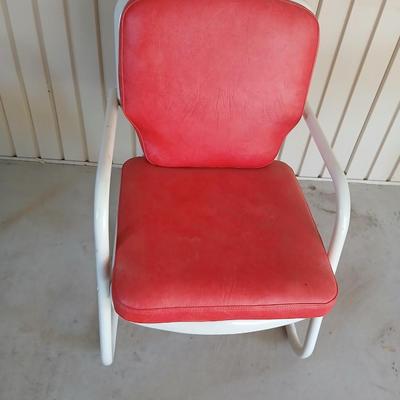 Vintage metal Red cushioned Spring / Rocking Chair - This one rocks!
