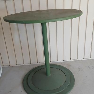 Vintage Industrial-Style Wooden patio Side Table – Green Finish