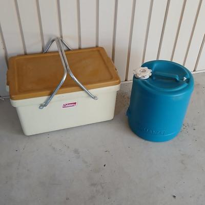 Vintage Coleman Cooler & Reliance Aqua-Tainer Water Jug RETRO Camping!